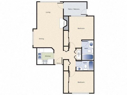 Keelers Corner Apartments Birch B Floor Plan Keelers Corner Apartments Birch B Floor Plan